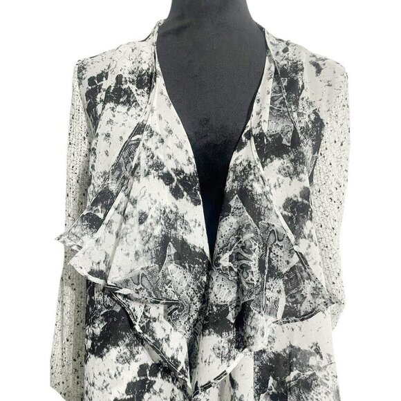 Alberto Makali Size Large  Cardigan Waterfall Art to Wear Abstract Boho - Picture 2 of 9